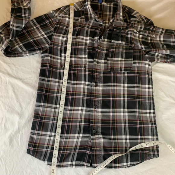 H&M Divided Plaid Flannel Shirt Black Red White Yellow Size XS - Picture 6 of 6
